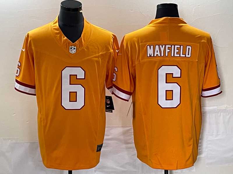 Mens Tampa Bay Buccaneers #6 Baker Mayfield Orange 2023 F.U.S.E. Throwback Limited Stitched Jersey